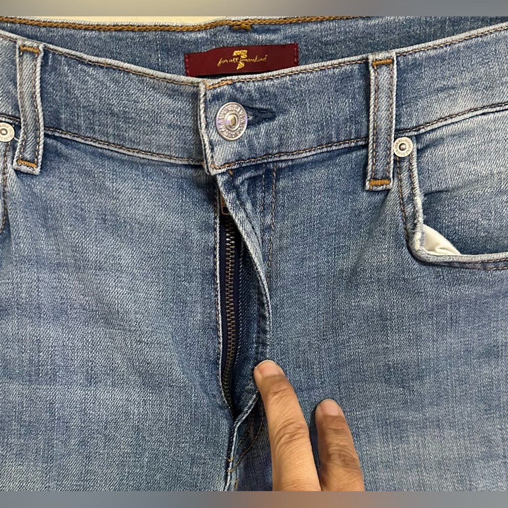 7 for All Mankind high-waisted slim kick flare jeans size 33 - Picture 3 of 7